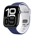Wave Texture Reverse Buckle Silicone Watch Band, For Apple Watch Series 10 46mm, For Apple Watch Series 10 42mm, For Apple Watch SE 2023 44mm, For Apple Watch SE 2023 40mm - DealBuddy