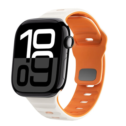 Wave Texture Reverse Buckle Silicone Watch Band, For Apple Watch Series 10 46mm, For Apple Watch Series 10 42mm, For Apple Watch SE 2023 44mm, For Apple Watch SE 2023 40mm - DealBuddy