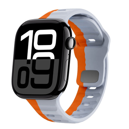 Wave Texture Reverse Buckle Silicone Watch Band, For Apple Watch Series 10 46mm, For Apple Watch Series 10 42mm, For Apple Watch SE 2023 44mm, For Apple Watch SE 2023 40mm - DealBuddy