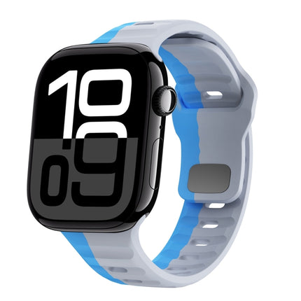 Wave Texture Reverse Buckle Silicone Watch Band, For Apple Watch Series 10 46mm, For Apple Watch Series 10 42mm, For Apple Watch SE 2023 44mm, For Apple Watch SE 2023 40mm - DealBuddy