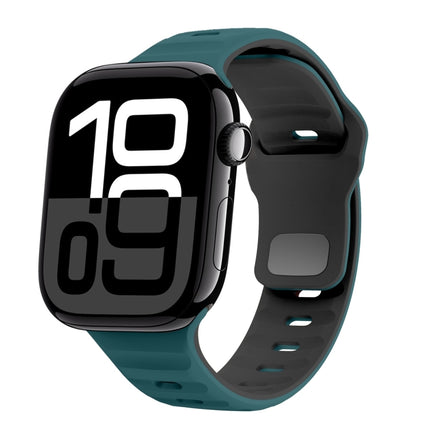 Wave Texture Reverse Buckle Silicone Watch Band, For Apple Watch Series 10 46mm, For Apple Watch Series 10 42mm, For Apple Watch SE 2023 44mm, For Apple Watch SE 2023 40mm - DealBuddy