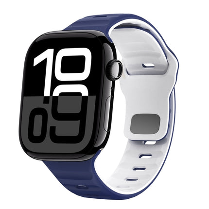 Wave Texture Reverse Buckle Silicone Watch Band, For Apple Watch Series 10 46mm, For Apple Watch Series 10 42mm, For Apple Watch SE 2023 44mm, For Apple Watch SE 2023 40mm - DealBuddy