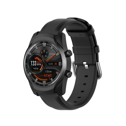 22mm Leather Strap with Round Tail Buckle, For Ticwatch Pro 2020, For Huawei Watch GT2E, For Samsung Galaxy Watch 3 45mm - DealBuddy