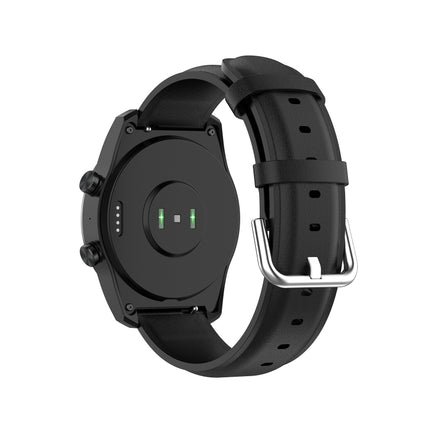 22mm Leather Strap with Round Tail Buckle, For Ticwatch Pro 2020, For Huawei Watch GT2E, For Samsung Galaxy Watch 3 45mm - DealBuddy