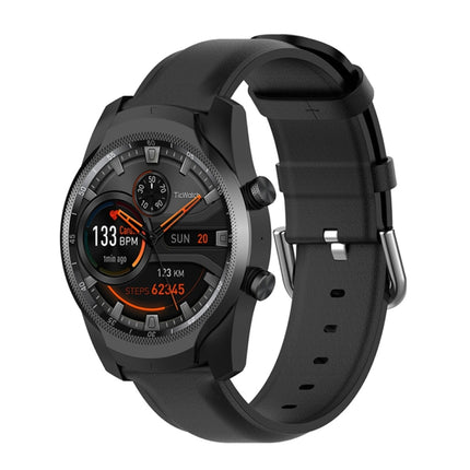 22mm Leather Strap with Round Tail Buckle, For Ticwatch Pro 2020, For Huawei Watch GT2E, For Samsung Galaxy Watch 3 45mm - DealBuddy