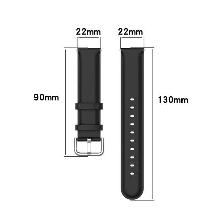 22mm Leather Strap with Round Tail Buckle, For Ticwatch Pro 2020, For Huawei Watch GT2E, For Samsung Galaxy Watch 3 45mm - DealBuddy