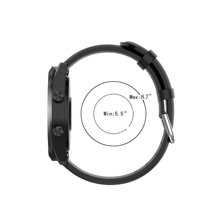 22mm Leather Strap with Round Tail Buckle, For Ticwatch Pro 2020, For Huawei Watch GT2E, For Samsung Galaxy Watch 3 45mm - DealBuddy