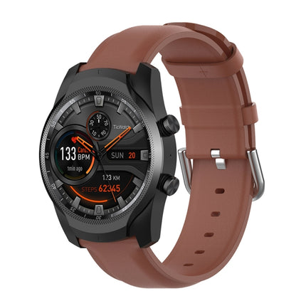 22mm Leather Strap with Round Tail Buckle, For Ticwatch Pro 2020, For Huawei Watch GT2E, For Samsung Galaxy Watch 3 45mm - DealBuddy