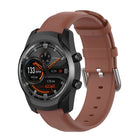 22mm Leather Strap with Round Tail Buckle, For Ticwatch Pro 2020, For Huawei Watch GT2E, For Samsung Galaxy Watch 3 45mm - DealBuddy