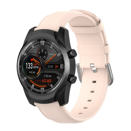 22mm Leather Strap with Round Tail Buckle, For Ticwatch Pro 2020, For Huawei Watch GT2E, For Samsung Galaxy Watch 3 45mm - DealBuddy