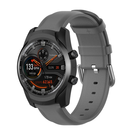 22mm Leather Strap with Round Tail Buckle, For Ticwatch Pro 2020, For Huawei Watch GT2E, For Samsung Galaxy Watch 3 45mm - DealBuddy
