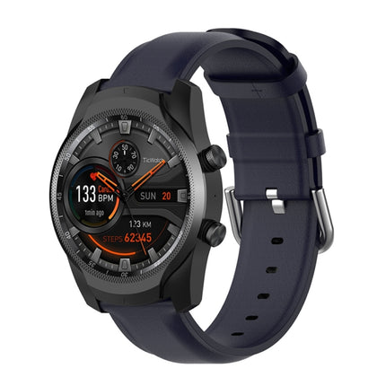 22mm Leather Strap with Round Tail Buckle, For Ticwatch Pro 2020, For Huawei Watch GT2E, For Samsung Galaxy Watch 3 45mm - DealBuddy