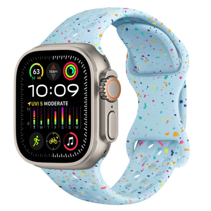 Hole Style Butterfly Buckle Camouflage Silicone Watch Band, For Apple Watch Ultra 2 49mm, For Apple Watch Series 9 45mm, For Apple Watch Series 9 41mm, For Apple Watch Ultra 49mm