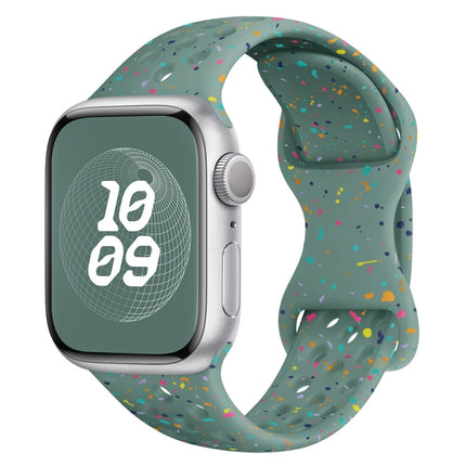 Hole Style Butterfly Buckle Camouflage Silicone Watch Band, For Apple Watch Series 8 41mm, For Apple Watch Series 8 45mm, For Apple Watch SE 2022 40mm, For Apple Watch SE 2022 44mm