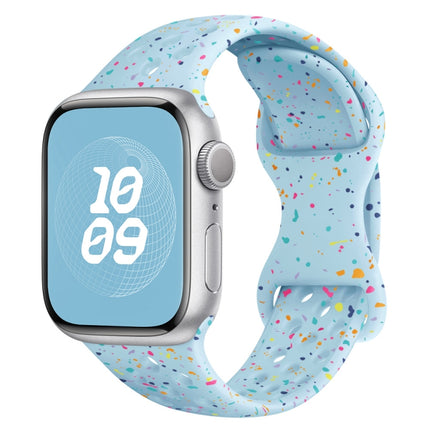 Hole Style Butterfly Buckle Camouflage Silicone Watch Band, For Apple Watch Series 7 41mm, For Apple Watch Series 7 45mm, For Apple Watch SE 40mm, For Apple Watch SE 44mm