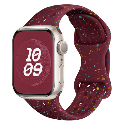 Hole Style Butterfly Buckle Camouflage Silicone Watch Band, For Apple Watch Series 4 44mm, For Apple Watch Series 4 40mm, For Apple Watch Series 3 38mm, For Apple Watch Series 3 42mm