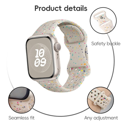Hole Style Butterfly Buckle Camouflage Silicone Watch Band, For Apple Watch Ultra 2 49mm, For Apple Watch Series 9 45mm, For Apple Watch Series 9 41mm, For Apple Watch Ultra 49mm