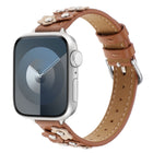 Stitched Flower Leather Watch Band