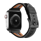 Mesh Calfskin Genuine Leather Watch Band, For Apple Watch SE 2023 44mm, For Apple Watch SE 2023 40mm, For Apple Watch Ultra 2 49mm, For Apple Watch Series 9 45mm, For Apple Watch Series 9 41mm, For Apple Watch Ultra 49mm - DealBuddy