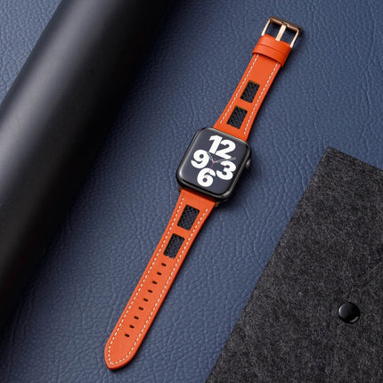 Mesh Calfskin Genuine Leather Watch Band, For Apple Watch 42mm, For Apple Watch 38mm - DealBuddy