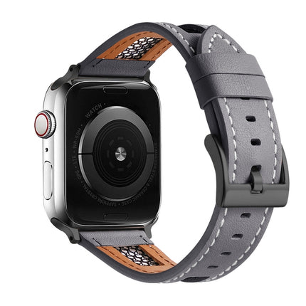 Mesh Calfskin Genuine Leather Watch Band, For Apple Watch 42mm, For Apple Watch 38mm - DealBuddy