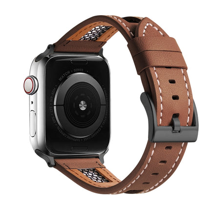 Mesh Calfskin Genuine Leather Watch Band, For Apple Watch 42mm, For Apple Watch 38mm - DealBuddy