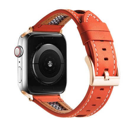 Mesh Calfskin Genuine Leather Watch Band, For Apple Watch 42mm, For Apple Watch 38mm - DealBuddy