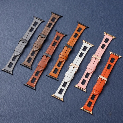 Mesh Calfskin Genuine Leather Watch Band, For Apple Watch 42mm, For Apple Watch 38mm - DealBuddy