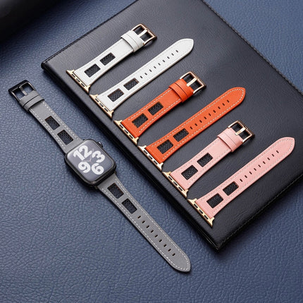 Mesh Calfskin Genuine Leather Watch Band, For Apple Watch 42mm, For Apple Watch 38mm - DealBuddy