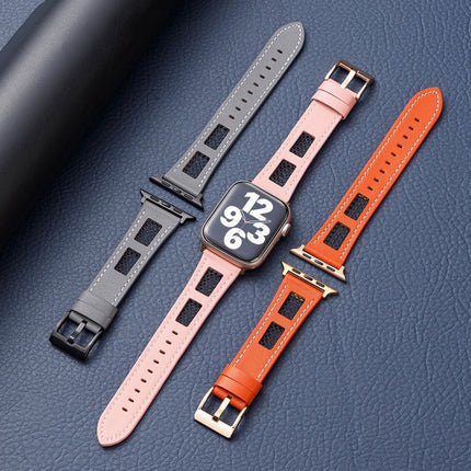 Mesh Calfskin Genuine Leather Watch Band, For Apple Watch 42mm, For Apple Watch 38mm - DealBuddy