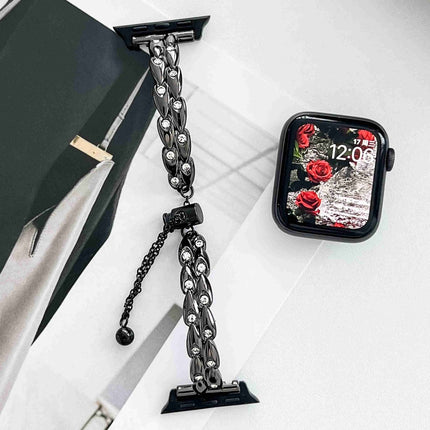 Rhinestone Peacock Metal Bracelet Watch Band