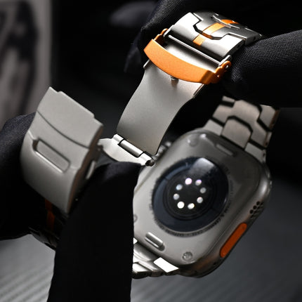 Double Lock Buckle Turtle Titanium Steel Watch Band