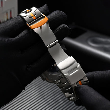 Double Lock Buckle Turtle Titanium Steel Watch Band
