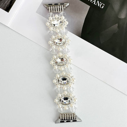 Beaded Pearl Gemstone Bracelet Watch Band, For Apple Watch 42mm, For Apple Watch 38mm - DealBuddy