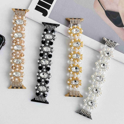 Beaded Pearl Gemstone Bracelet Watch Band