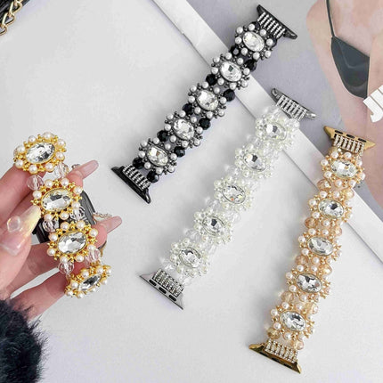 Beaded Pearl Gemstone Bracelet Watch Band