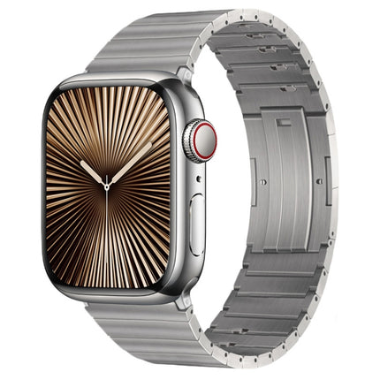 PG65 Single Bead Bamboo Joint Spring Bars Titanium Metal Watch Band, For Apple Watch Series 10 46mm, For Apple Watch Series 10 42mm, For Apple Watch SE 2023 44mm, For Apple Watch SE 2023 40mm, For Apple Watch Ultra 2 49mm, For Apple Watch Series 9 45mm... - DealBuddy