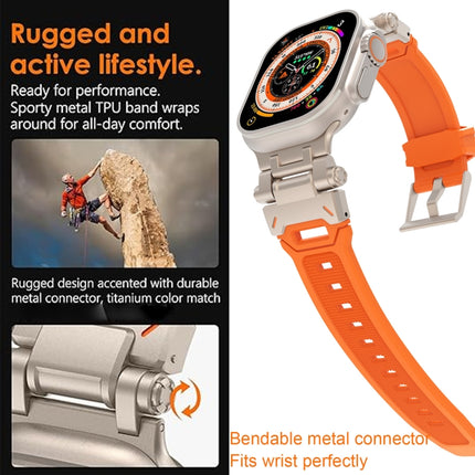 Stainless Steel Connector TPU Watch Band, For Apple Watch Series 8 45mm, For Apple Watch SE 2022 44mm
