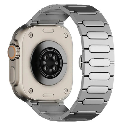 Oval Butterfly Buckle Titanium Alloy Watch Band, For Apple Watch SE 2023 44mm, For Apple Watch Ultra 2 49mm, For Apple Watch Series 9 45mm, For Apple Watch Ultra 49mm, For Apple Watch Series 8 45mm, For Apple Watch SE 2022 44mm                         ... - DealBuddy