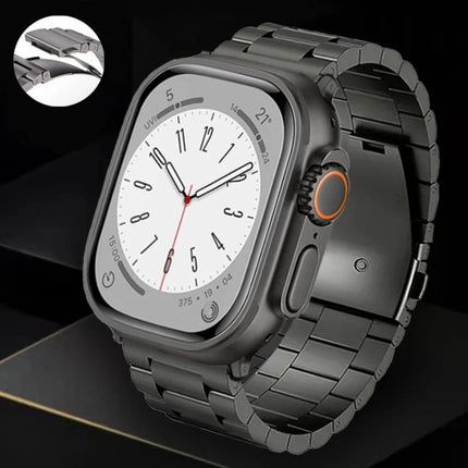 3-Bead Flat Buckle Titanium Alloy Watch Band, For Apple Watch Series 5 44mm, For Apple Watch Series 5 40mm, For Apple Watch Series 4 44mm, For Apple Watch Series 4 40mm, For Apple Watch Series 3 38mm, For Apple Watch Series 3 42mm - DealBuddy
