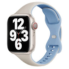 Two Color Slim Butterfly Buckle Silicone Watch Band, For Apple Watch Series 5 44mm, For Apple Watch Series 5 40mm, For Apple Watch Series 4 44mm, For Apple Watch Series 4 40mm, For Apple Watch Series 3 38mm, For Apple Watch Series 3 42mm - DealBuddy