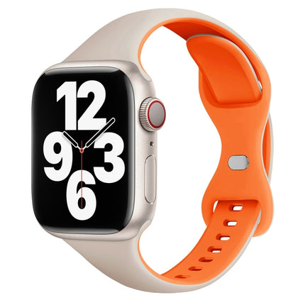 Two Color Slim Butterfly Buckle Silicone Watch Band, For Apple Watch Series 5 44mm, For Apple Watch Series 5 40mm, For Apple Watch Series 4 44mm, For Apple Watch Series 4 40mm, For Apple Watch Series 3 38mm, For Apple Watch Series 3 42mm - DealBuddy