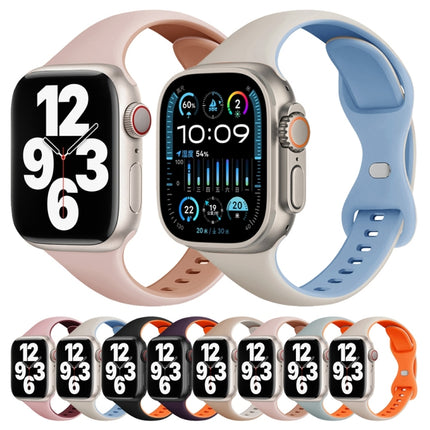 Two Color Slim Butterfly Buckle Silicone Watch Band