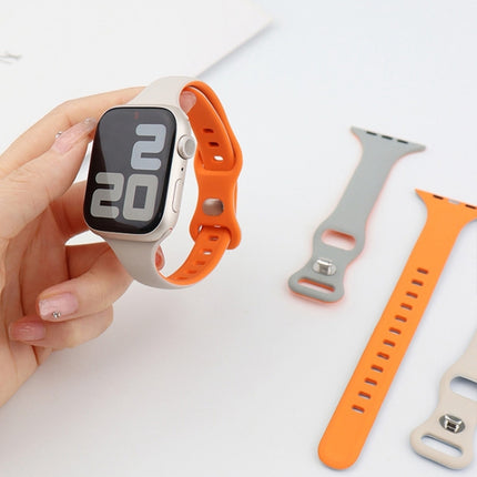 Two Color Slim Butterfly Buckle Silicone Watch Band