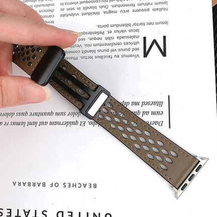 Hole Style Folding Buckle PU Leather Watch Band