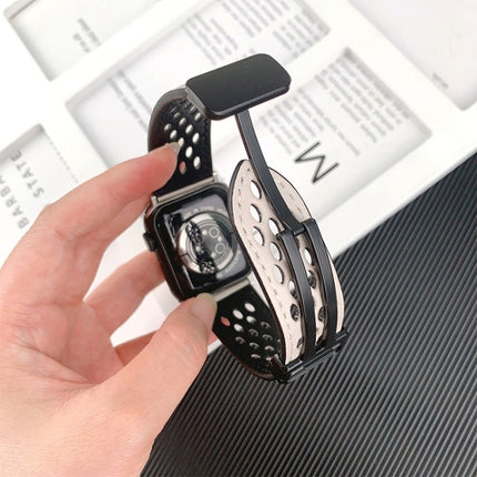 Hole Style Folding Buckle PU Leather Watch Band
