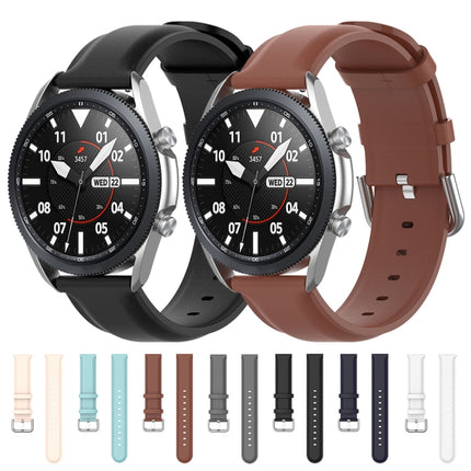 Round Tail Leather Strap, Size: Free Size 22mm, For Galaxy Watch 3 45mm - DealBuddy