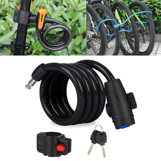Bicycle Portable Anti-theft Lock Steel Cable Lock with Lock Frame - DealBuddy