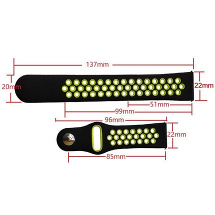 For Smasung Gear S4 Active 22mm Two-color Silicone Replacement Strap Watchband - DealBuddy