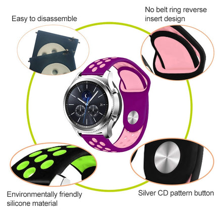 For Smasung Gear S4 Active 22mm Two-color Silicone Replacement Strap Watchband - DealBuddy